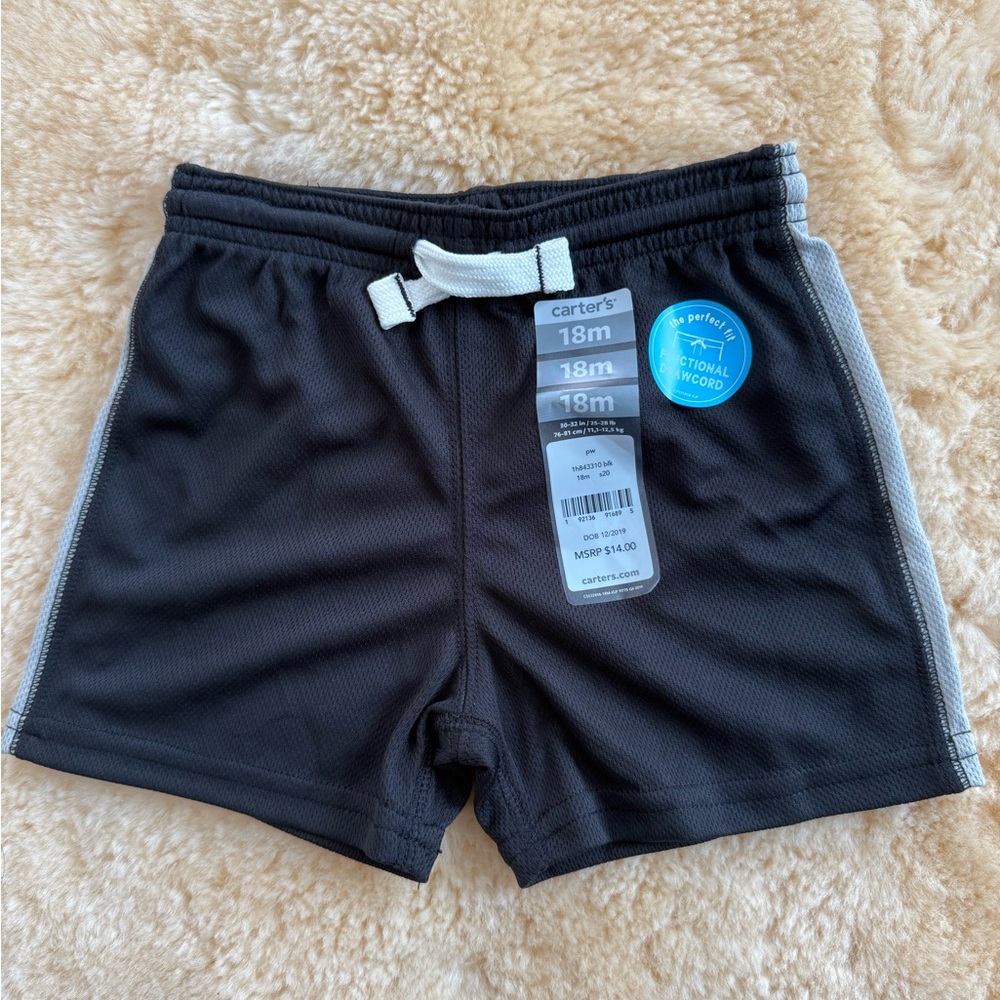 Carter's Charcoal and Light Gray Baby Shorts